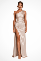 Miss | Jurk Dames One-Shoulder Maxi Zijsplit - Polyester - Miss Madera MIS-2JNG8G