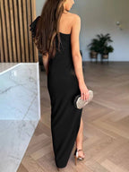 Miss | Jurk Dames One-Shoulder Midi Gelaagd - Lichtgewicht Geweven - Miss Madera MIS-A90SA2
