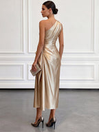 Miss | Jurk Dames One-Shoulder Midi Gerimpelde Taille - Miss Madera MIS-HXRAX1
