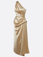 Miss | Jurk Dames One-Shoulder Midi Gerimpelde Taille - Miss Madera MIS-CW23J3