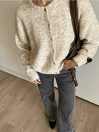 Miss | Jurk Dames Ronde Hals Lange Mouw Vintage - Gebreid - Miss Madera MIS-O4EK01