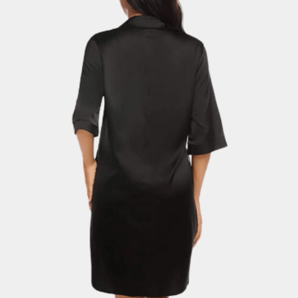 Miss | Jurk Dames Satijnen Oversized Pyjamajurk Knoopsluiting - Satijn - Miss Madera MIS-YTEIRD