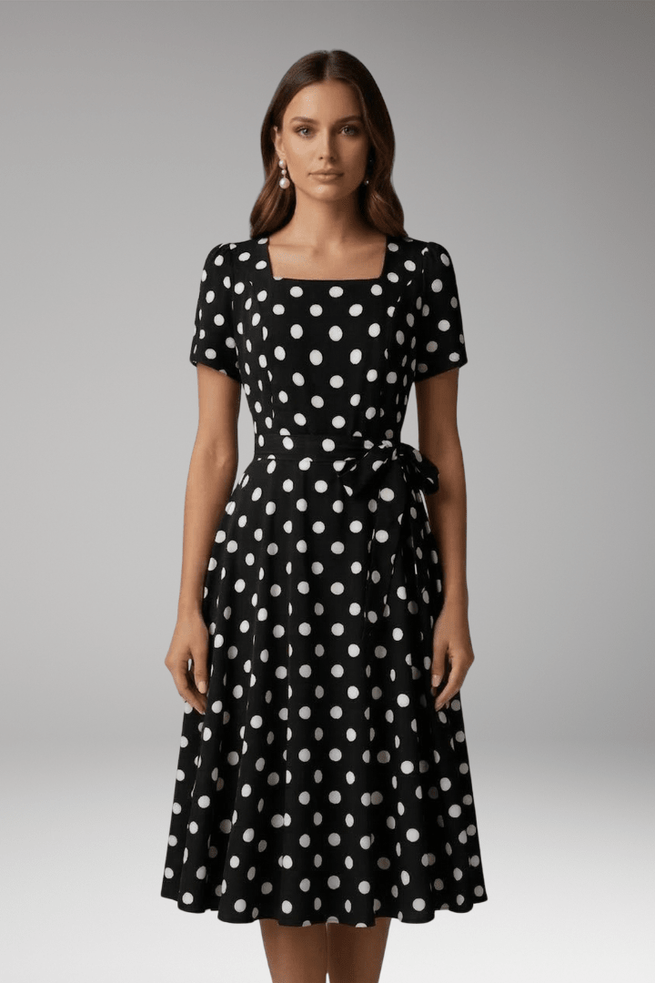 Miss | Jurk Dames Stippen Zomer Fitted - Viscose - Miss Madera MIS-IWWYR2