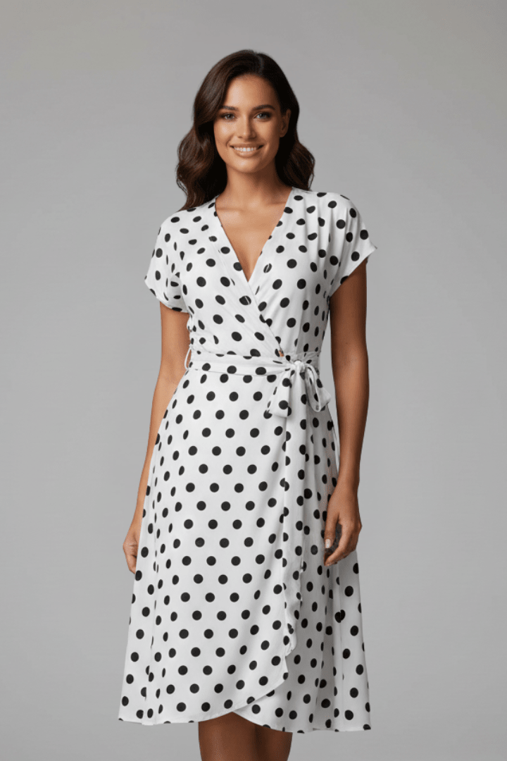 Miss | Jurk Dames Stippen Zomer Fitted - Viscose - Miss Madera MIS-IWWYR2