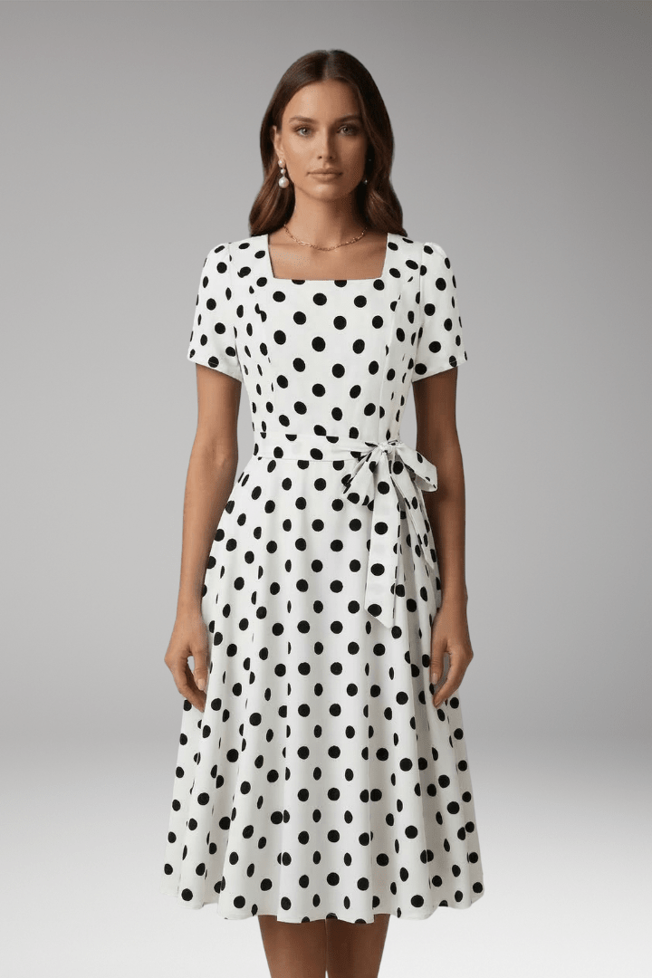 Miss | Jurk Dames Stippen Zomer Fitted - Viscose - Miss Madera MIS-FLV48R