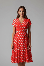 Miss | Jurk Dames Stippen Zomer Fitted - Viscose - Miss Madera MIS-IWWYR2