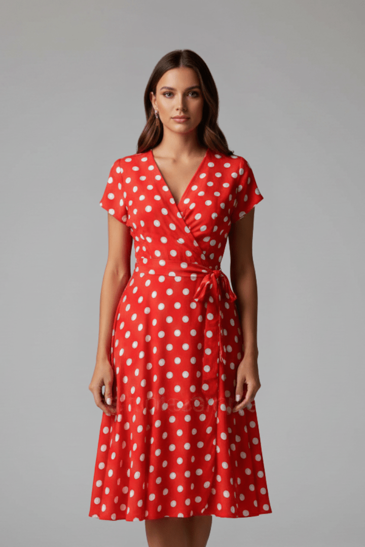 Miss | Jurk Dames Stippen Zomer Fitted - Viscose - Miss Madera MIS-IWWYR2