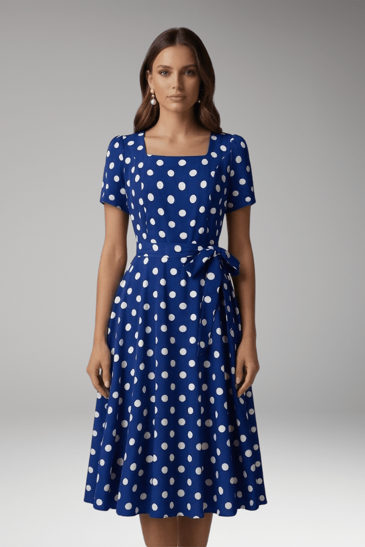 Miss | Jurk Dames Stippen Zomer Fitted - Viscose - Miss Madera MIS-KH1009