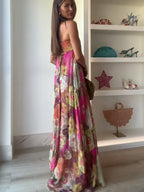 Miss | Jurk Dames Strapless Maxi Bloemenprint - Chiffon - Miss Madera MIS-ITHZ13