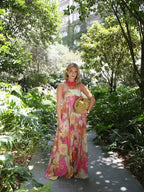 Miss | Jurk Dames Strapless Maxi Bloemenprint - Chiffon - Miss Madera MIS-ITHZ13