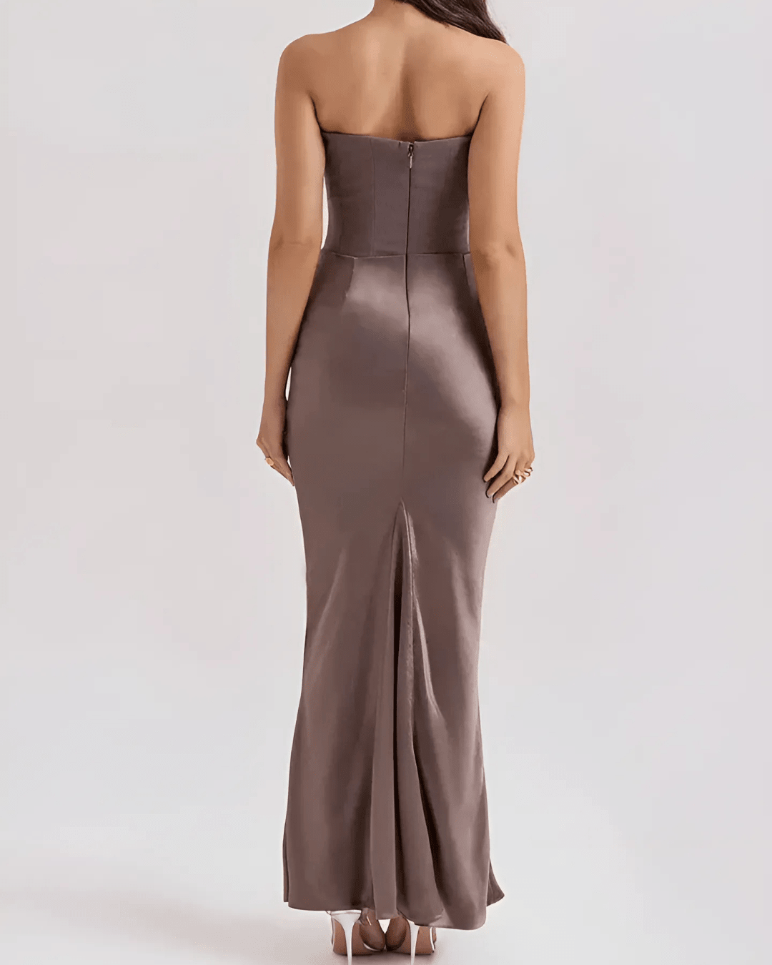 Miss | Jurk Dames Strapless Maxi Gedrapeerd Corset - Chiffon - Miss Madera MIS-23AOTE