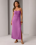 Miss | Jurk Dames Strapless Maxi Ruched - Gebreide Stof - Miss Madera MIS-3ONVTP