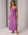 Miss | Jurk Dames Strapless Maxi Ruched - Gebreide Stof - Miss Madera MIS-3ONVTP