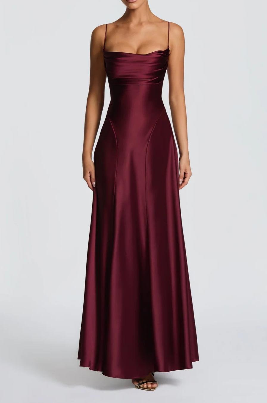 Miss | Jurk Dames Strapless Sweetheart Maxi Formeel - Satijn - Miss Madera MIS-BTSVT7