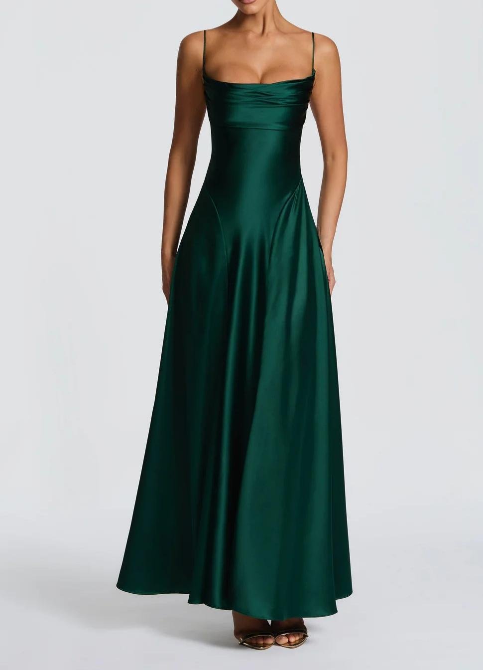 Miss | Jurk Dames Strapless Sweetheart Maxi Formeel - Satijn - Miss Madera MIS-DWQPIE