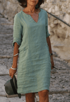 Miss | Jurk Dames V-hals Figuurvriendelijk - Viscose - Miss Madera MIS-IJDWYU