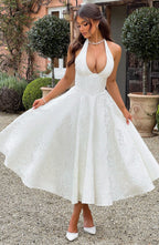 Miss | Jurk Dames V-Hals Midi Getextureerd - Polyester - Miss Madera MIS-BJCHLE