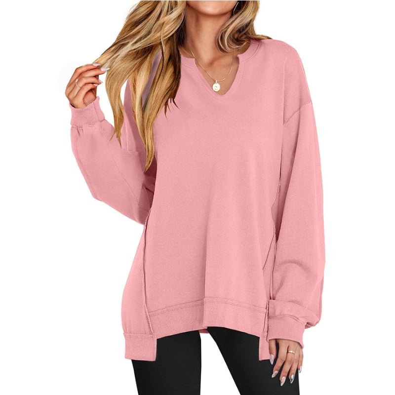 Miss | Jurk Dames V-Hals Oversized Tunieklengte Lange Mouw - Miss Madera MIS-S291K9