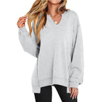 Miss | Jurk Dames V-Hals Oversized Tunieklengte Lange Mouw - Miss Madera MIS-P6HUXM