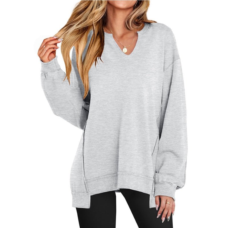 Miss | Jurk Dames V-Hals Oversized Tunieklengte Lange Mouw - Miss Madera MIS-P6HUXM