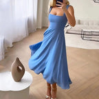 Miss | Jurk Dames Vierkante Hals Midi Getailleerd Lijfje - Miss Madera MIS-2WQ120