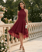 Miss | Jurk Dames Zomer Halter High-Low - Lichtgewicht geweven stof - Miss Madera MIS-HBN6EH