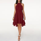 Miss | Jurk Dames Zomer Halter High-Low - Lichtgewicht geweven stof - Miss Madera MIS-HBN6EH