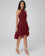 Miss | Jurk Dames Zomer Halter High-Low - Lichtgewicht geweven stof - Miss Madera MIS-HBN6EH