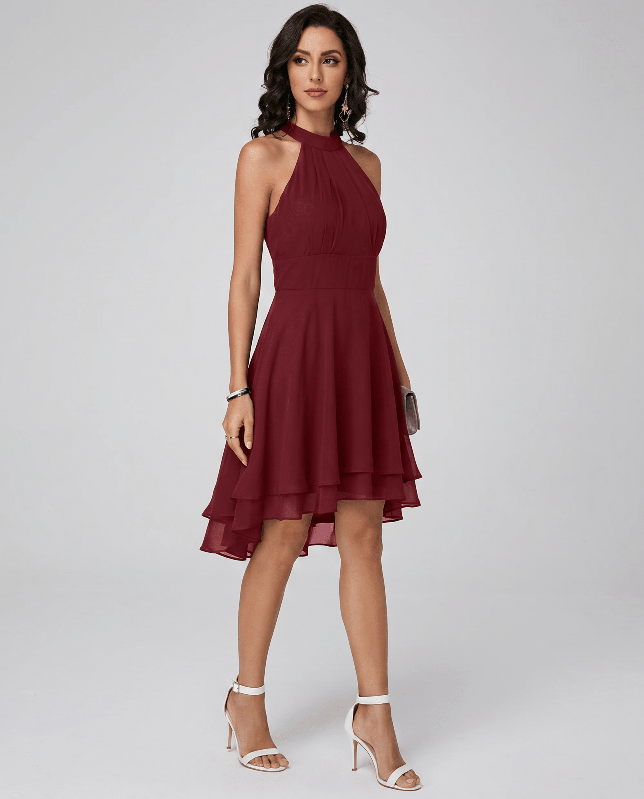 Miss | Jurk Dames Zomer Halter High-Low - Lichtgewicht geweven stof - Miss Madera MIS-HBN6EH