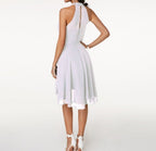 Miss | Jurk Dames Zomer Halter High-Low - Lichtgewicht geweven stof - Miss Madera MIS-HBN6EH