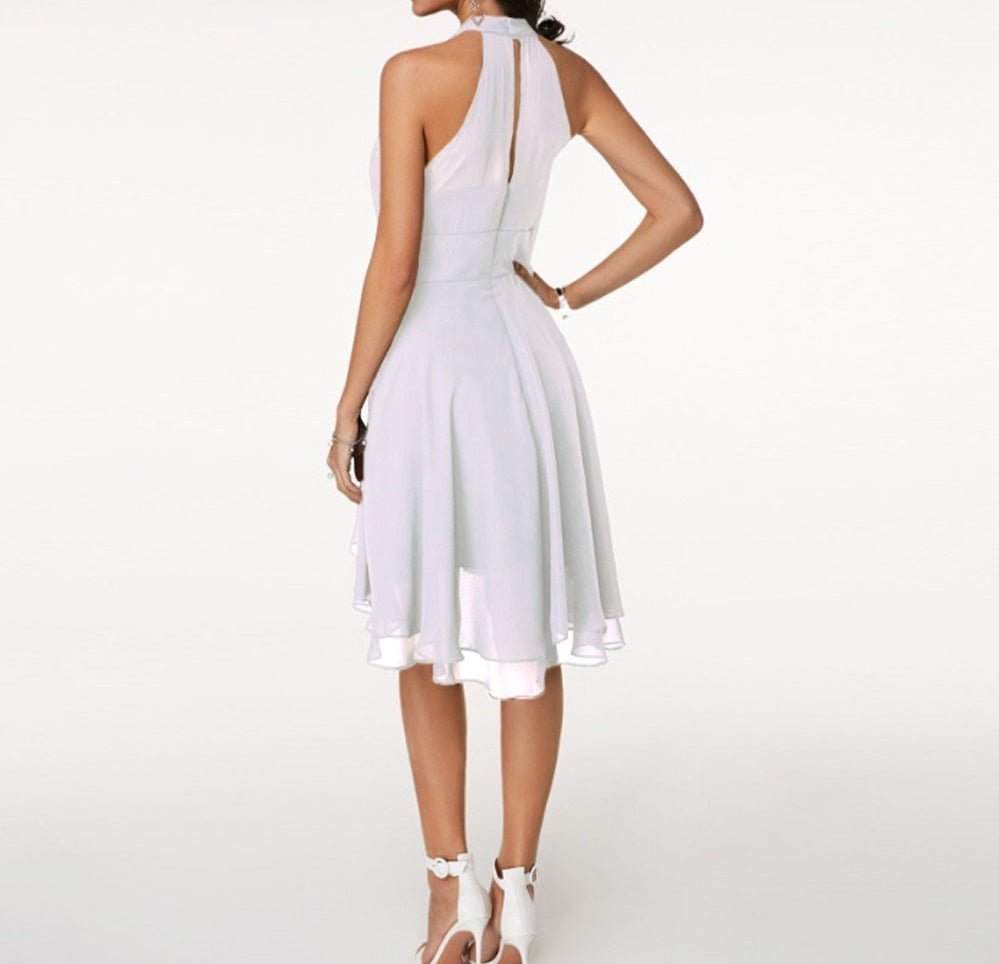 Miss | Jurk Dames Zomer Halter High-Low - Lichtgewicht geweven stof - Miss Madera MIS-HBN6EH