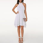 Miss | Jurk Dames Zomer Halter High-Low - Lichtgewicht geweven stof - Miss Madera MIS-TCJEHW