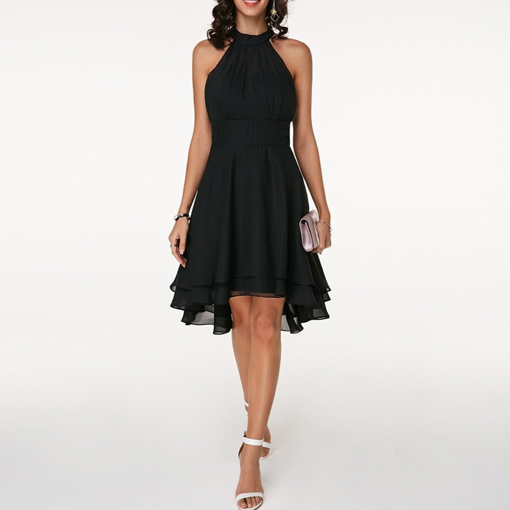 Miss | Jurk Dames Zomer Halter High-Low - Lichtgewicht geweven stof - Miss Madera MIS-V1CN95