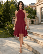 Miss | Jurk Dames Zomer Halter High-Low - Lichtgewicht geweven stof - Miss Madera MIS-HBN6EH