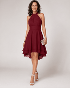 Miss | Jurk Dames Zomer Halter High-Low - Lichtgewicht geweven stof - Miss Madera MIS-HBN6EH