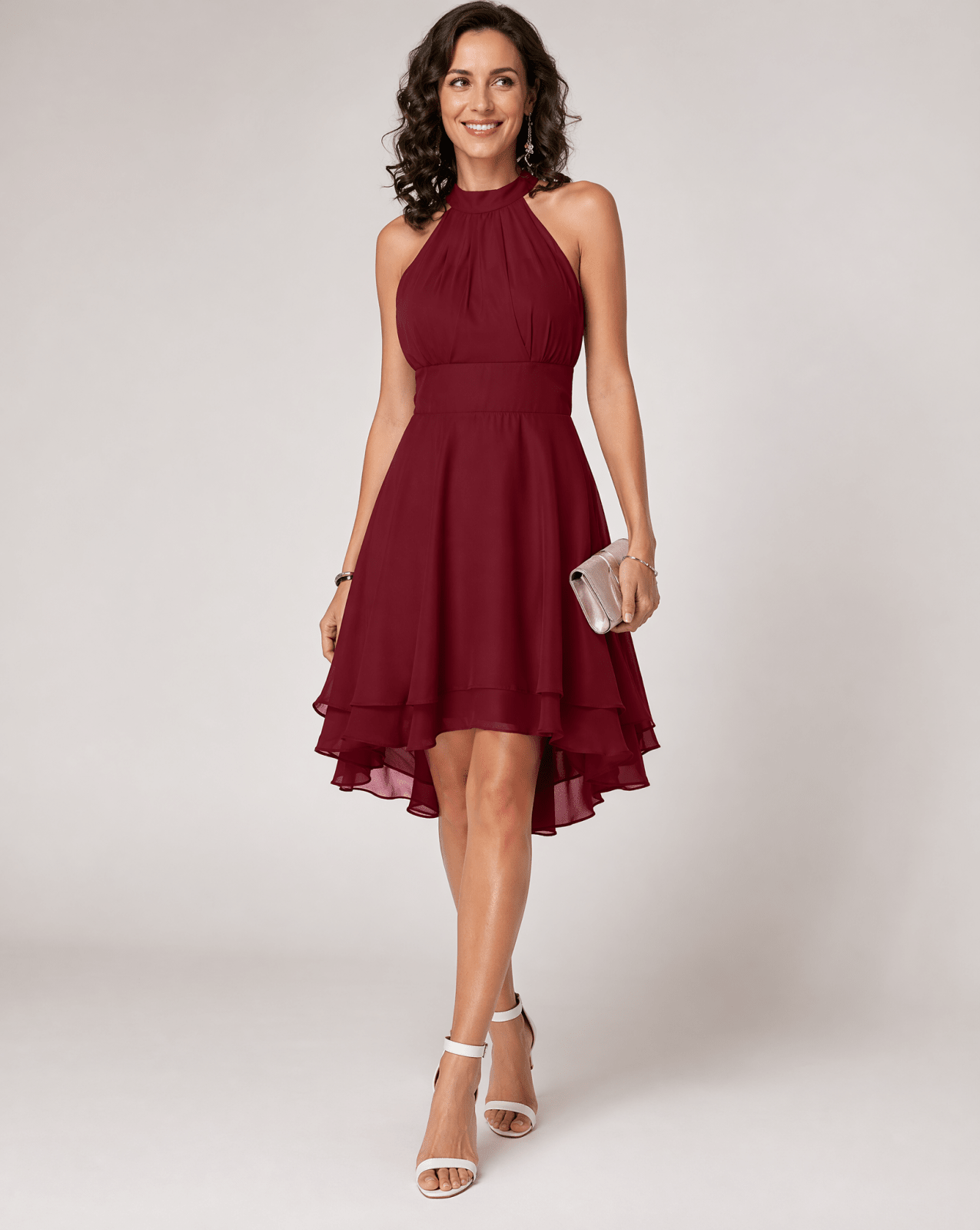 Miss | Jurk Dames Zomer Halter High-Low - Lichtgewicht geweven stof - Miss Madera MIS-HBN6EH