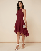 Miss | Jurk Dames Zomer Halter High-Low - Lichtgewicht geweven stof - Miss Madera MIS-HBN6EH