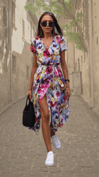 Miss | Jurk Dames Zomer Maxi Bloemenprint - Viscose - Miss Madera MIS-EFIEBM