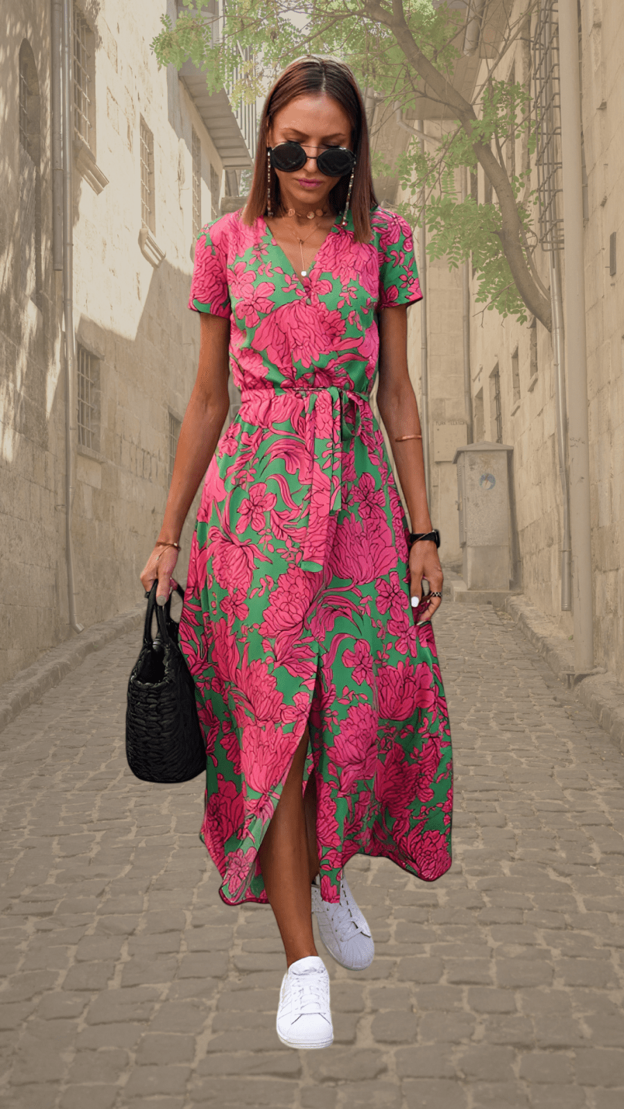 Miss | Jurk Dames Zomer Maxi Bloemenprint - Viscose - Miss Madera MIS-SBIBFV