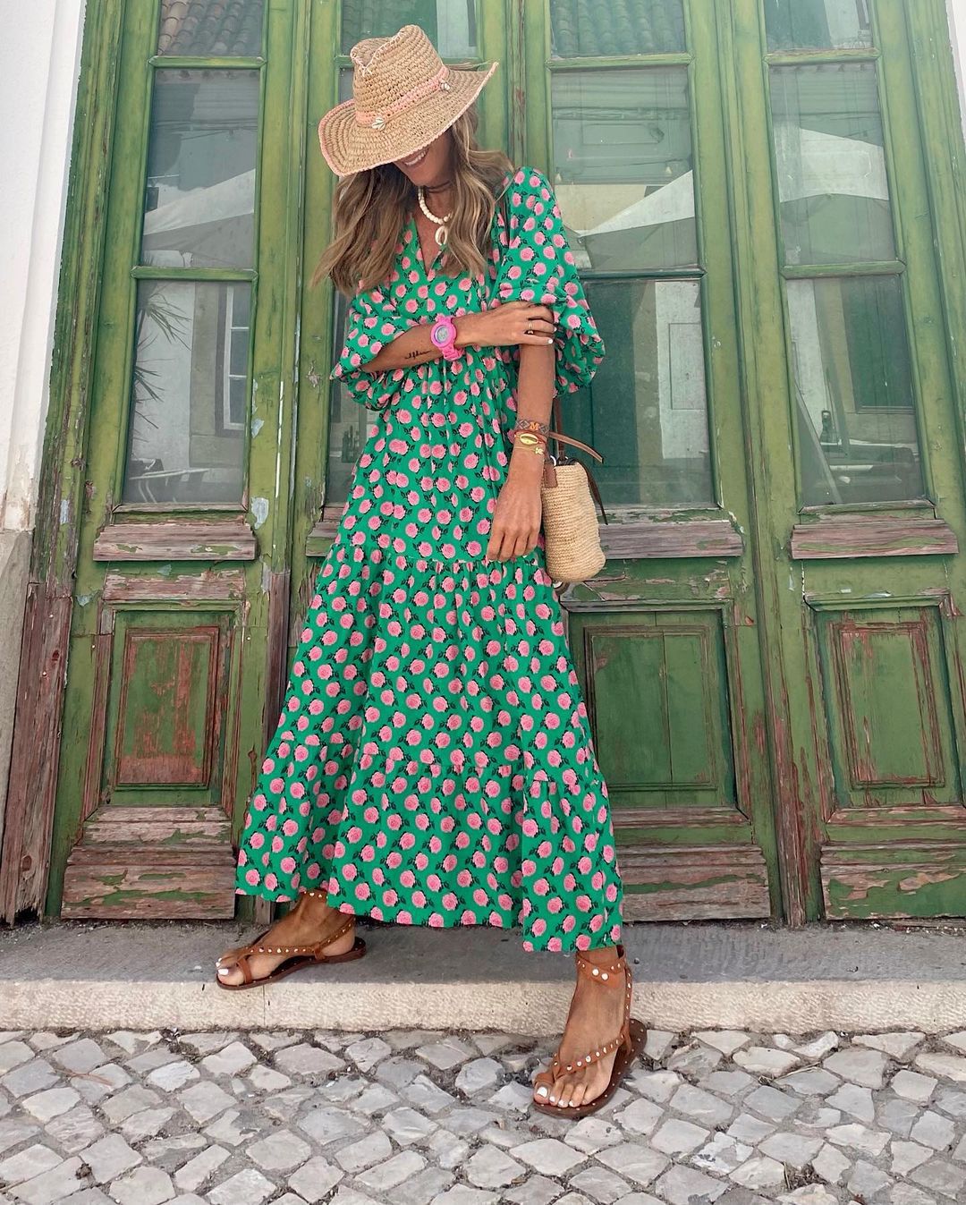 Miss | Jurk Dames Zomer Maxi Bohemian - Viscose - Miss Madera MIS-FOCPJZ