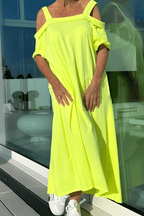 Miss | Jurk Dames Zomer Maxi Cold Shoulder - Viscose - Miss Madera MIS-9NMVRR