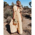 Miss | Jurk Dames Zomer Maxi Crème - Viscose - Miss Madera MIS-VGGAGY