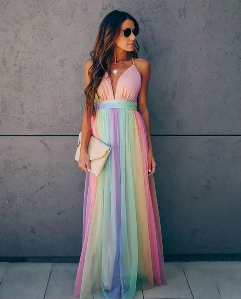 Miss | Jurk Dames Zomer Maxi Halter - Viscose - Miss Madera MIS-5W91RL