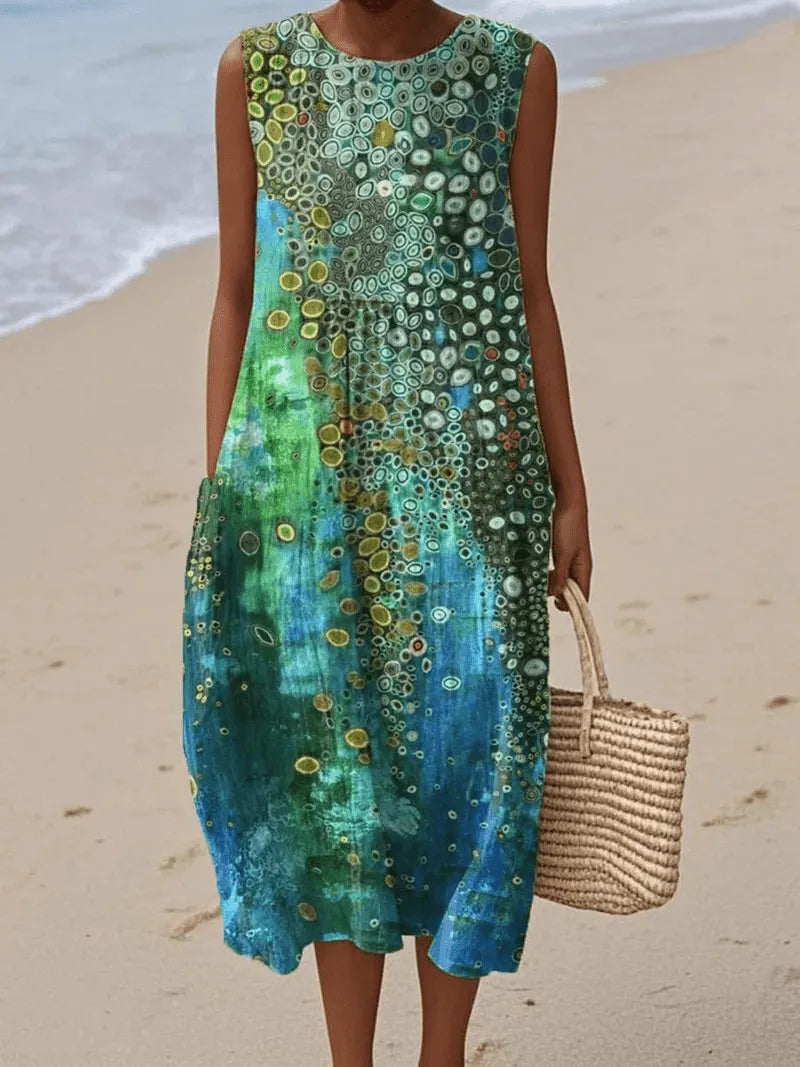 Jurk Dames Zomer Maxi Relaxed - Viscose