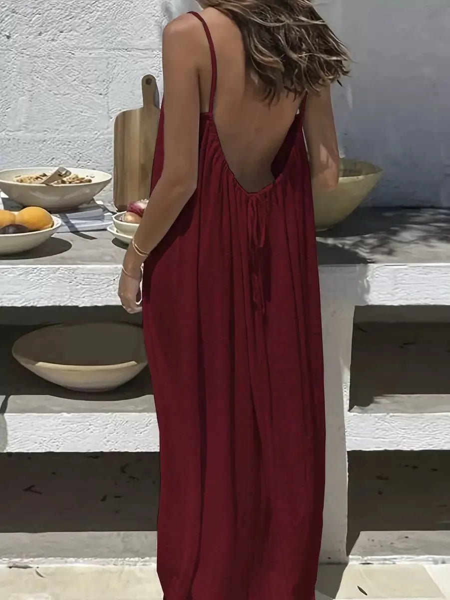 Miss | Jurk Dames Zomer Maxi Spaghettibandjes - Viscose - Miss Madera MIS-AAZV65