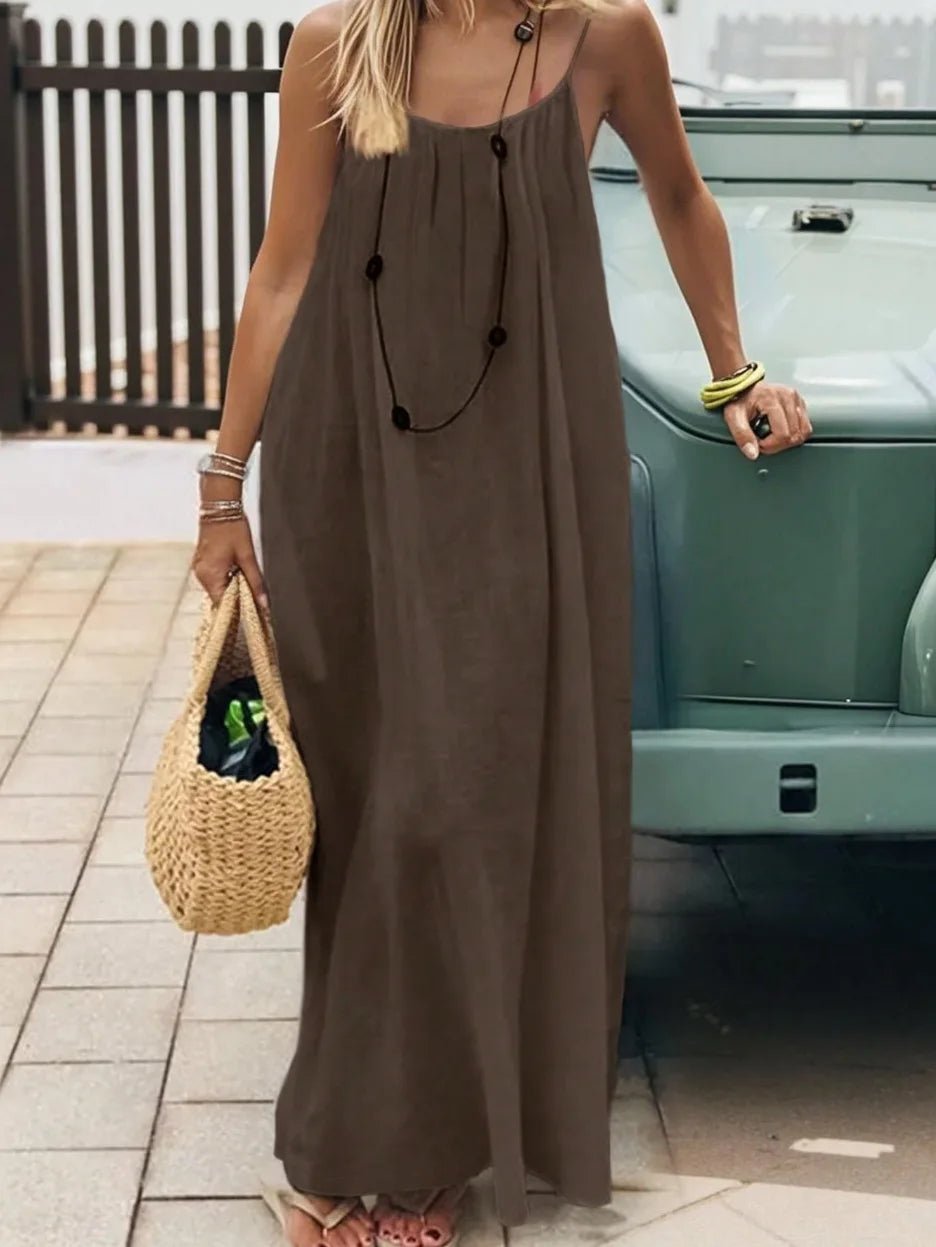 Miss | Jurk Dames Zomer Maxi Spaghettibandjes - Viscose - Miss Madera MIS-J3NPU8