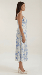 Miss | Jurk Dames Zomer Midi A-lijn Bloemenprint - Viscose - Miss Madera MIS-U39DB2