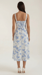Miss | Jurk Dames Zomer Midi A-lijn Bloemenprint - Viscose - Miss Madera MIS-U39DB2