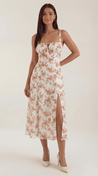 Miss | Jurk Dames Zomer Midi A-lijn Bloemenprint - Viscose - Miss Madera MIS-EJNETR