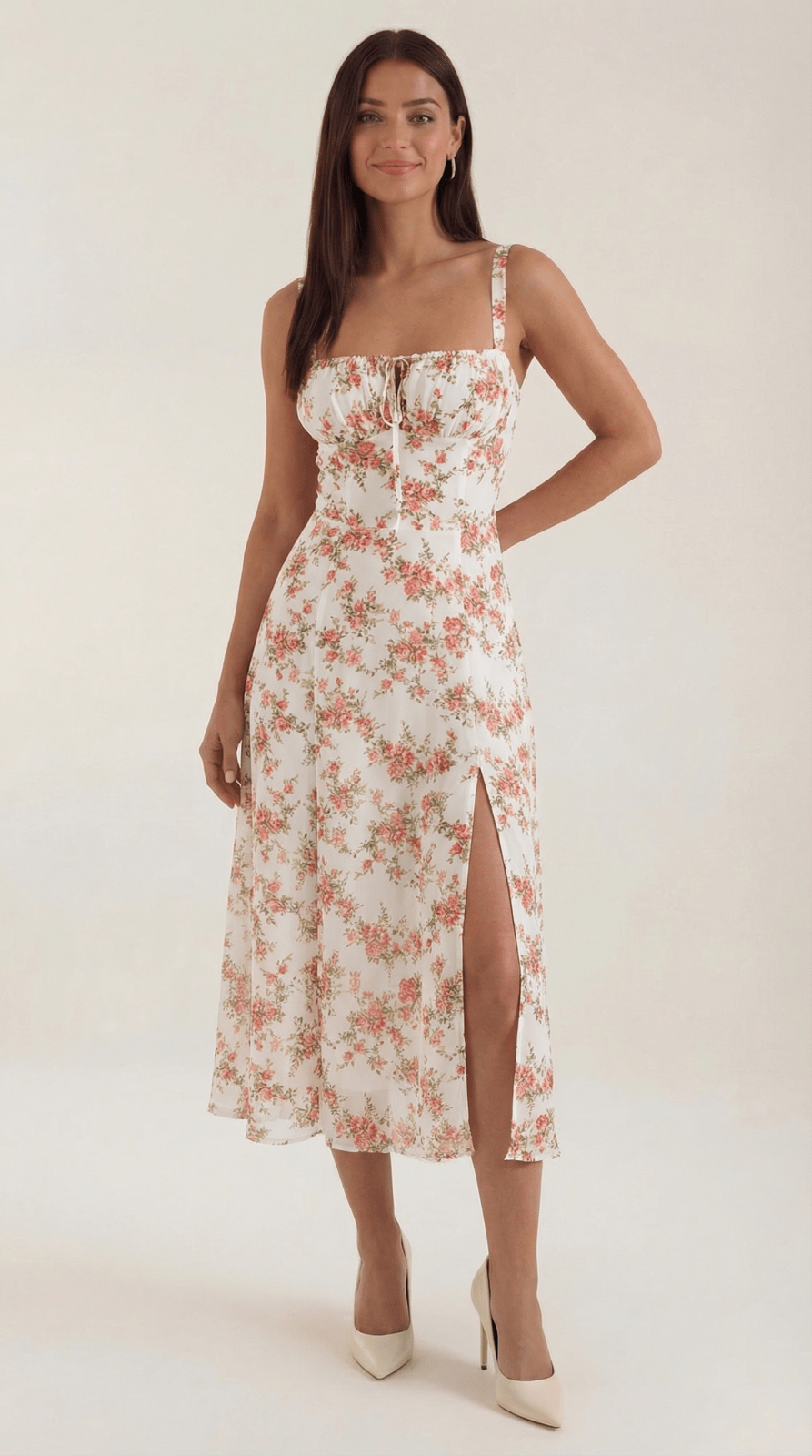 Miss | Jurk Dames Zomer Midi A-lijn Bloemenprint - Viscose - Miss Madera MIS-EJNETR